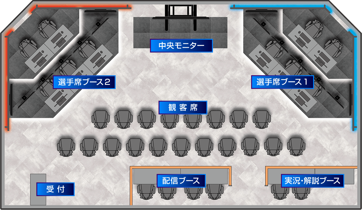 eSports Studio AKIBA フロア全体レイアウト図